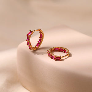 Rose Baguette Hoops