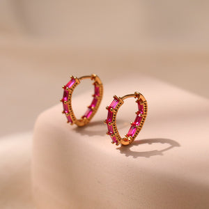 Rose Baguette Hoops