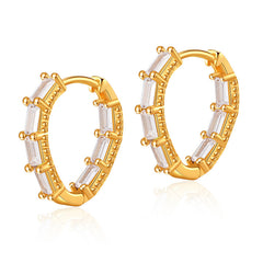 Crystal Baguette Hoops