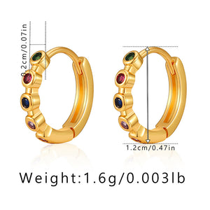 Rainbow Gem Hoops