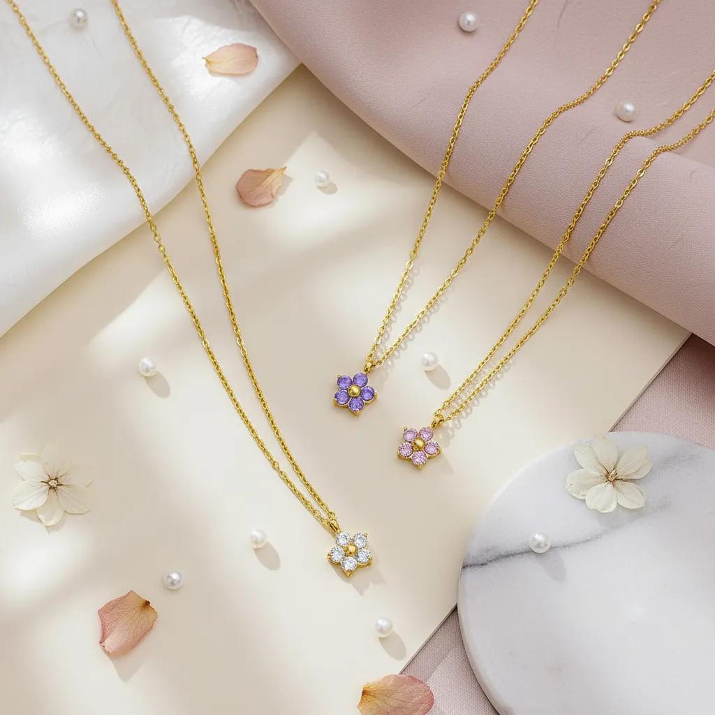 Blossom Gem Trio Necklace