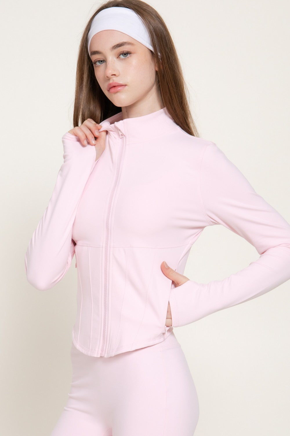 Corset Workout Jacket with Thumb Holes