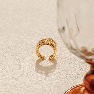 Interlace Diamond Cuff Ring