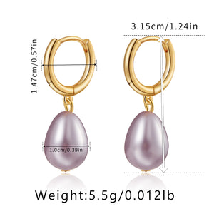 Pearl Drop Hoops