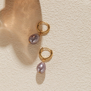 Pearl Drop Hoops
