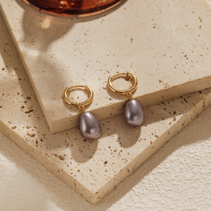 Pearl Drop Hoops
