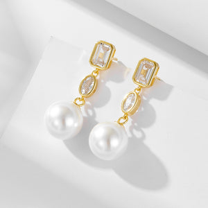 Mia’s ZirconPearl Drop Earrings