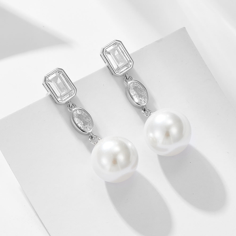 Mia’s ZirconPearl Drop Earrings