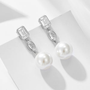 Mia’s ZirconPearl Drop Earrings