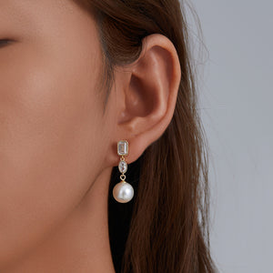 Mia’s ZirconPearl Drop Earrings
