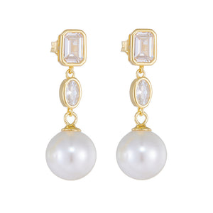 Mia’s ZirconPearl Drop Earrings Stella Harte