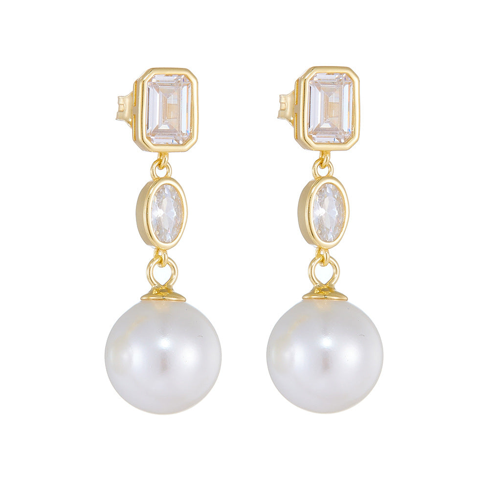 Mia’s ZirconPearl Drop Earrings