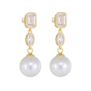 Mia’s ZirconPearl Drop Earrings