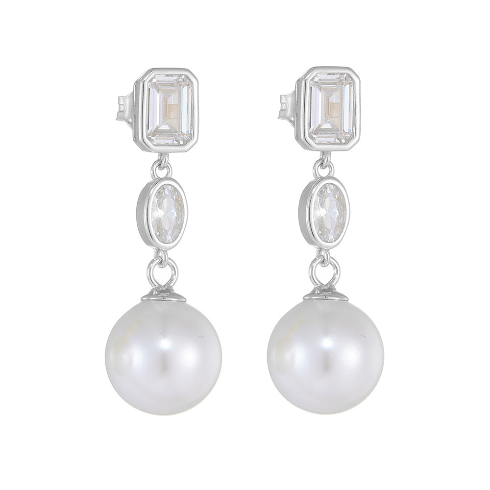 Mia’s ZirconPearl Drop Earrings Stella Harte