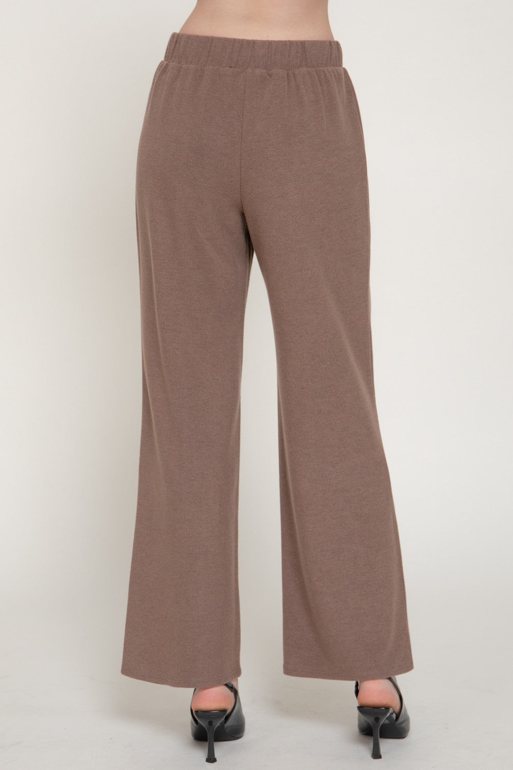 Elastic Waist Soft Knit Long Pants