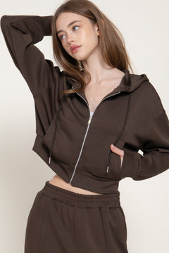Long Slv Soft Scuba Hoodie Jacket