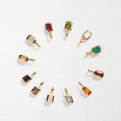 Birth Bar Gem Charm Necklace