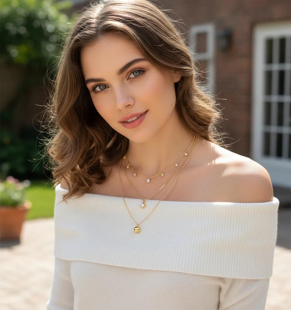 Dangle Spark Layer Necklace Stella Harte