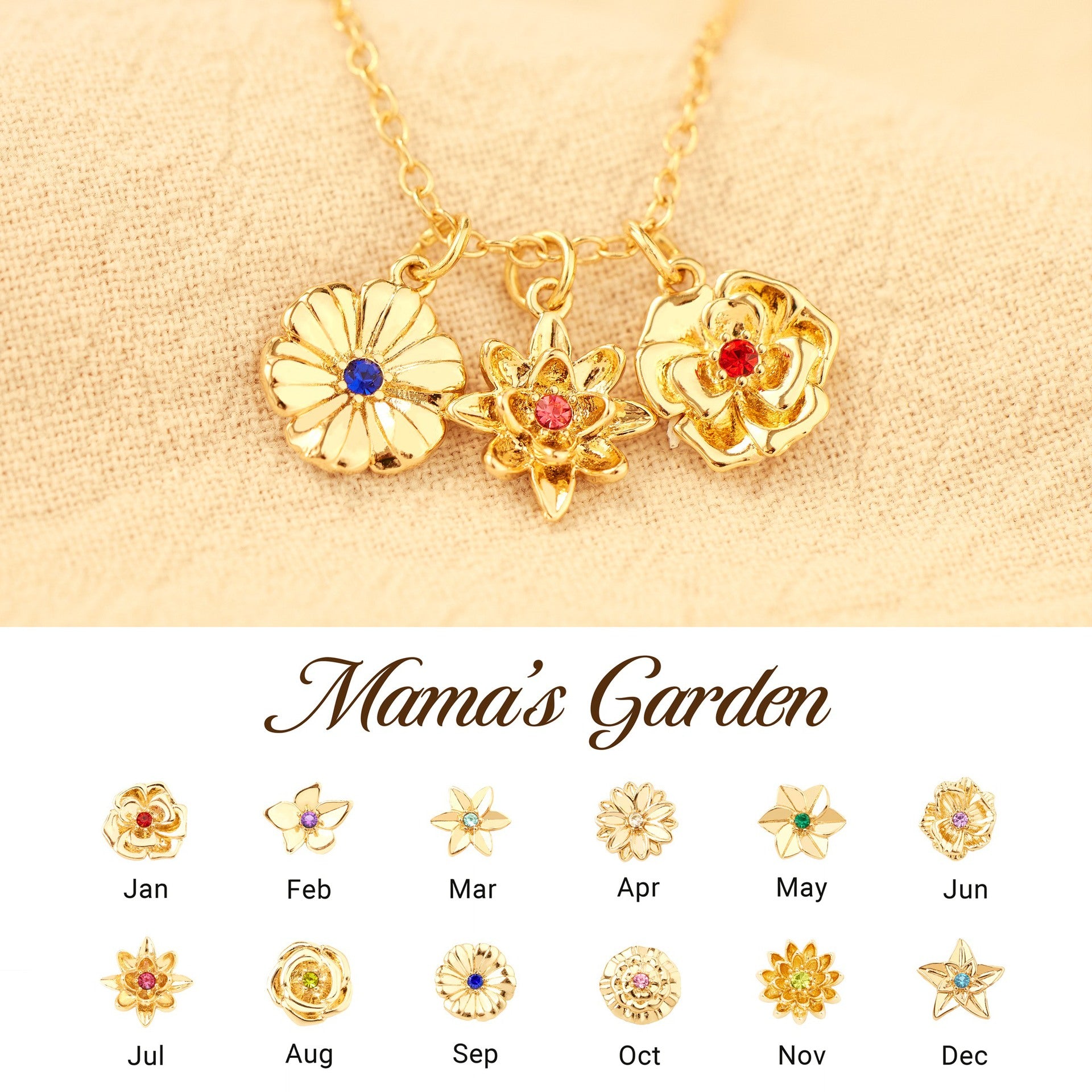 Mama's Bloom Birthstone Necklace