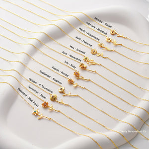 Mama's Bloom Birth Flower Necklace