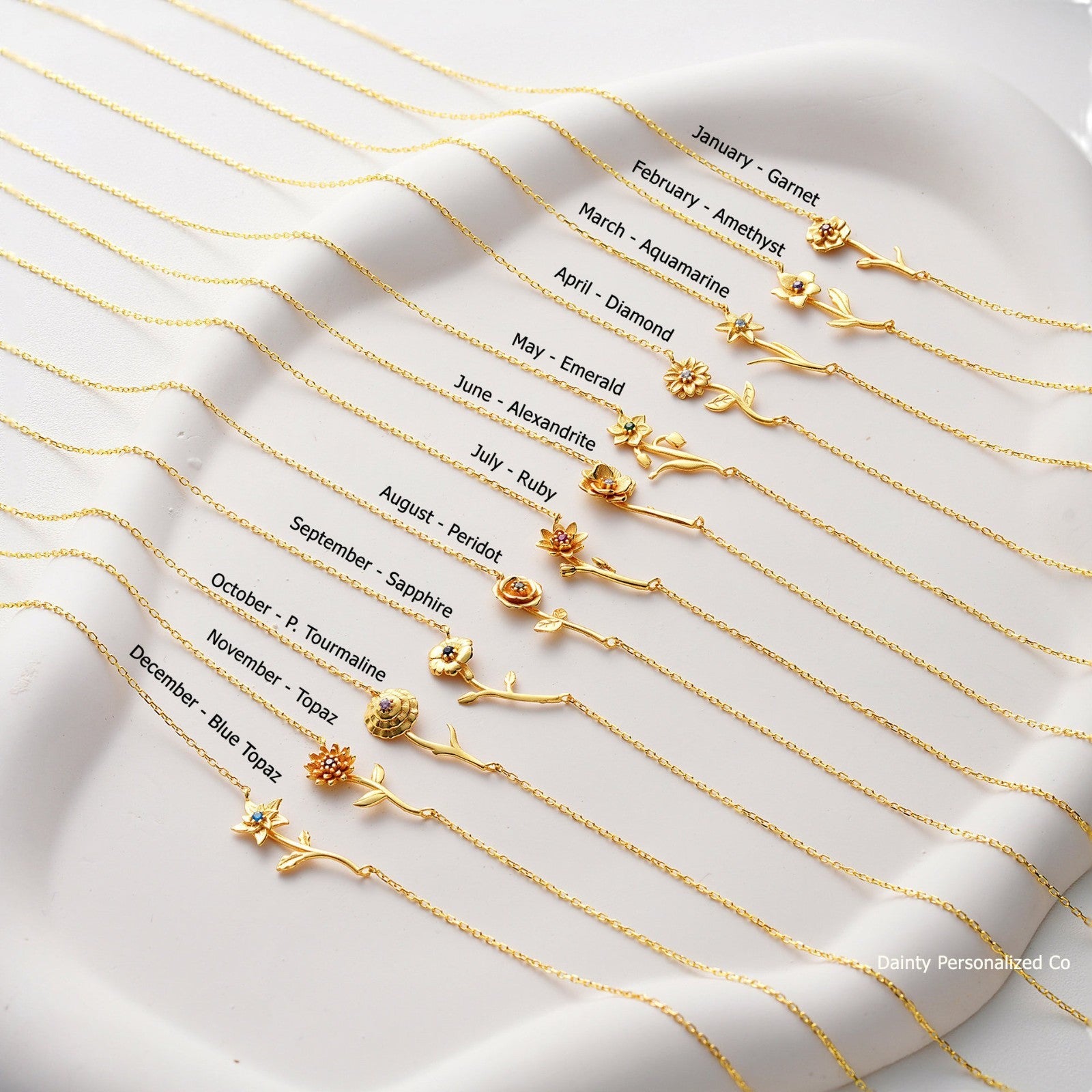 Mama's Bloom Birth Flower Necklace Stella Harte