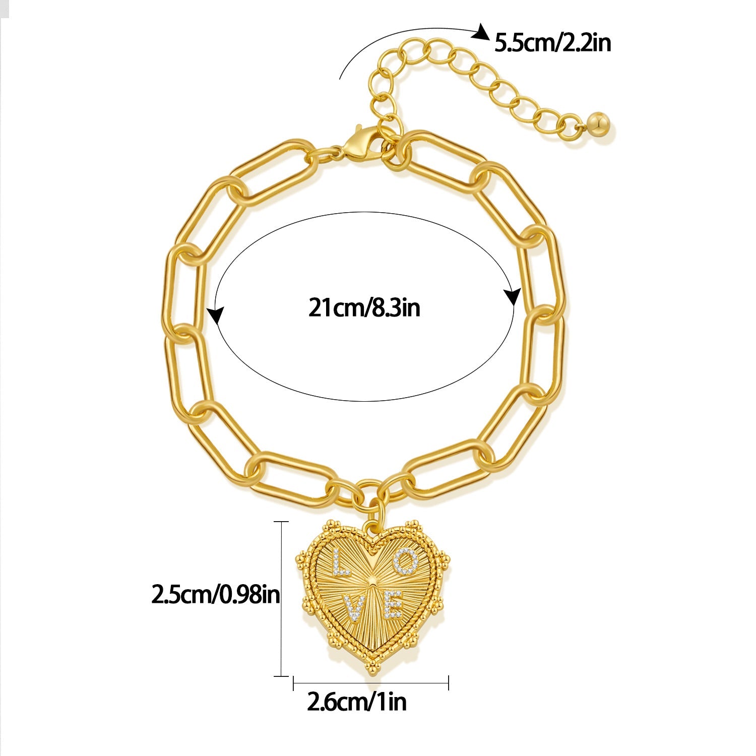 The Golden Heart Charm Bracelet Stella Harte