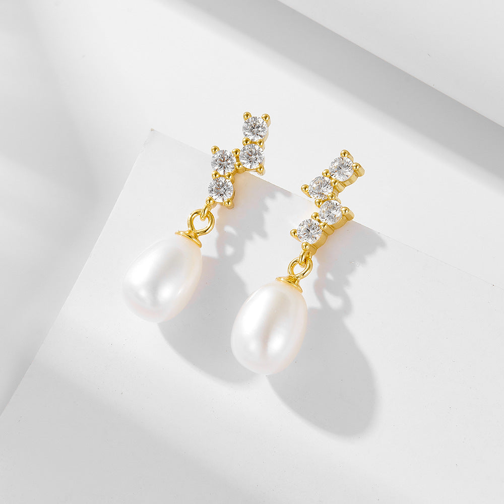 Starlit Pearl Drop Earrings