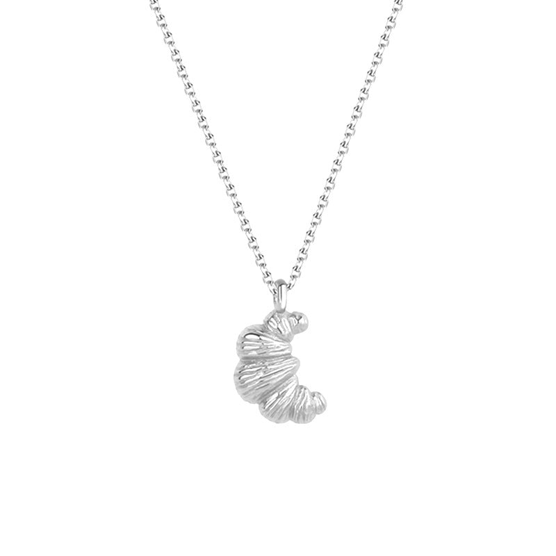 Golden Croissant Charm Necklace Stella Harte