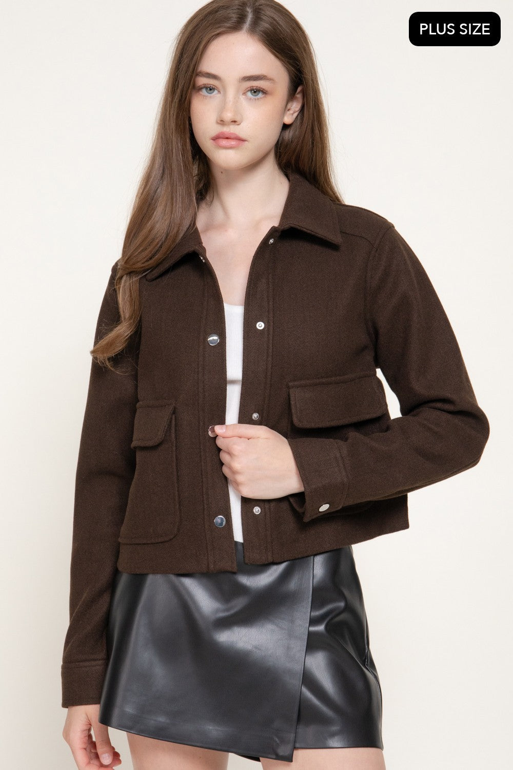 Long Sleeve Closure Soft Felt Jacket