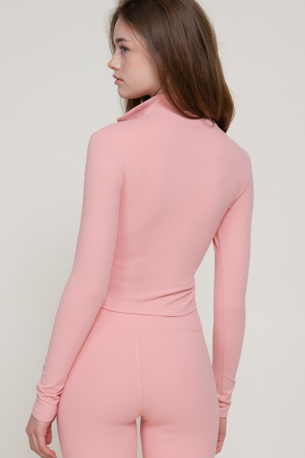 Mock Neck Zip-up Workout Jacket