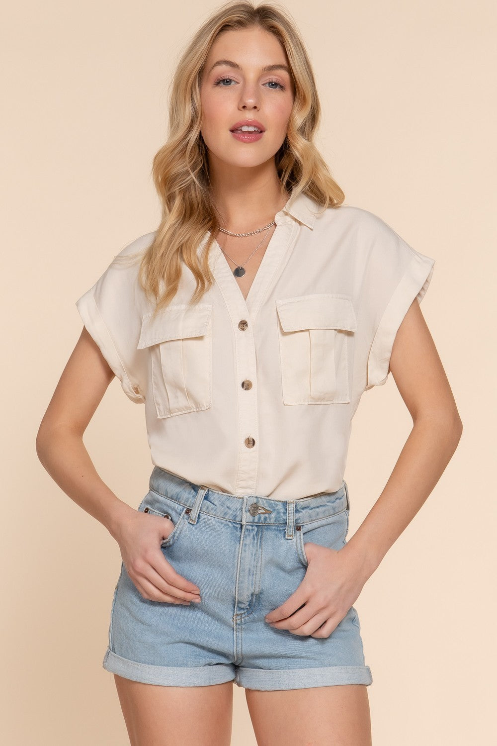 Dolman Short Slv Tencel Shirt