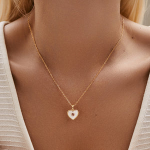 Blush Heart Pearl Necklace