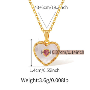 Blush Heart Pearl Necklace