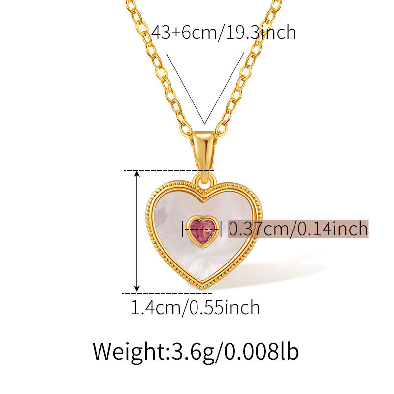 Blush Heart Pearl Necklace