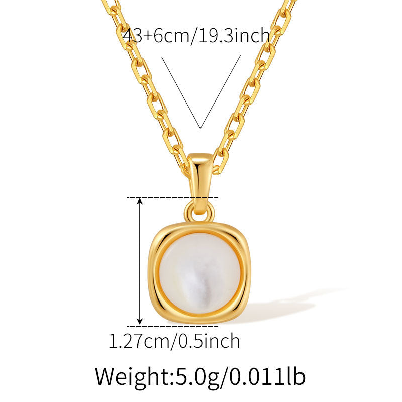 Square Pearl Grace Necklace