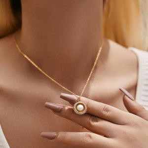 Radiant Pearl Sun Necklace
