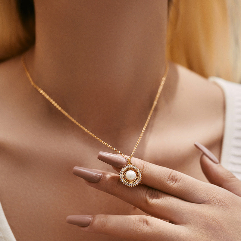 Radiant Pearl Sun Necklace