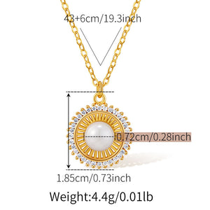 Radiant Pearl Sun Necklace
