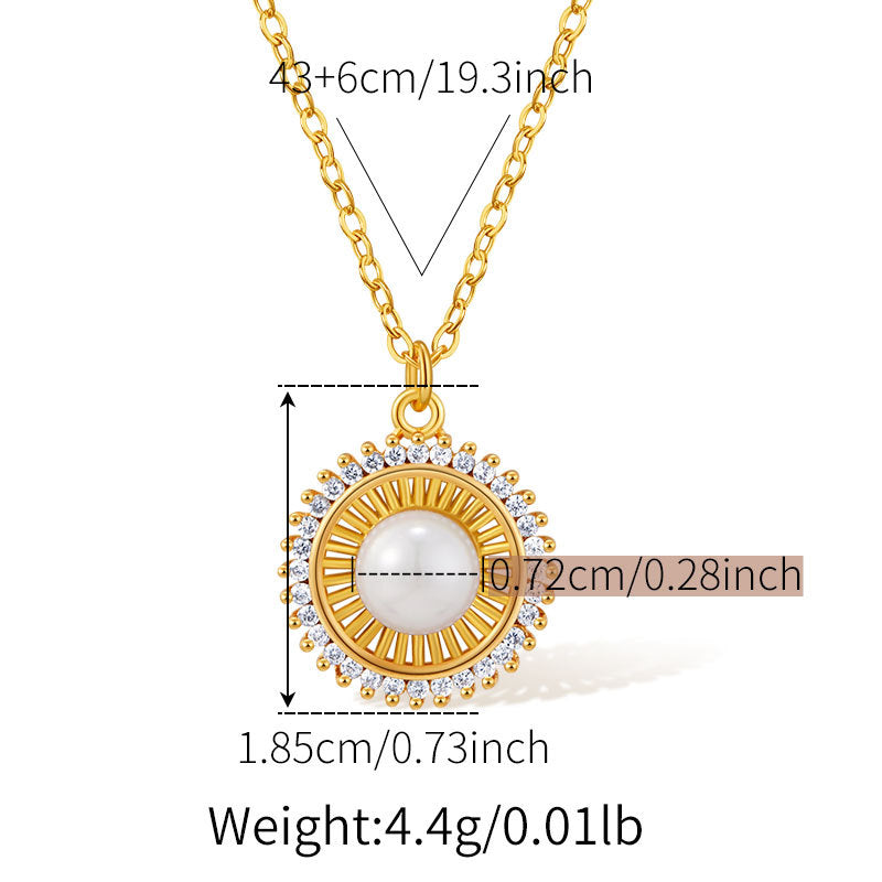 Radiant Pearl Sun Necklace
