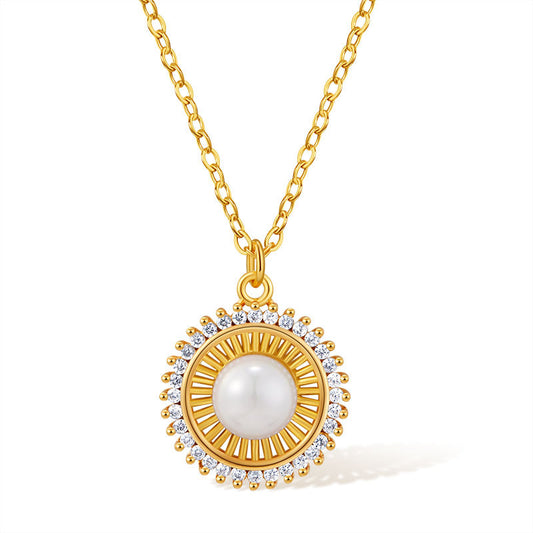 Radiant Pearl Sun Necklace