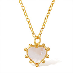 Pearl Heart Charm Necklace