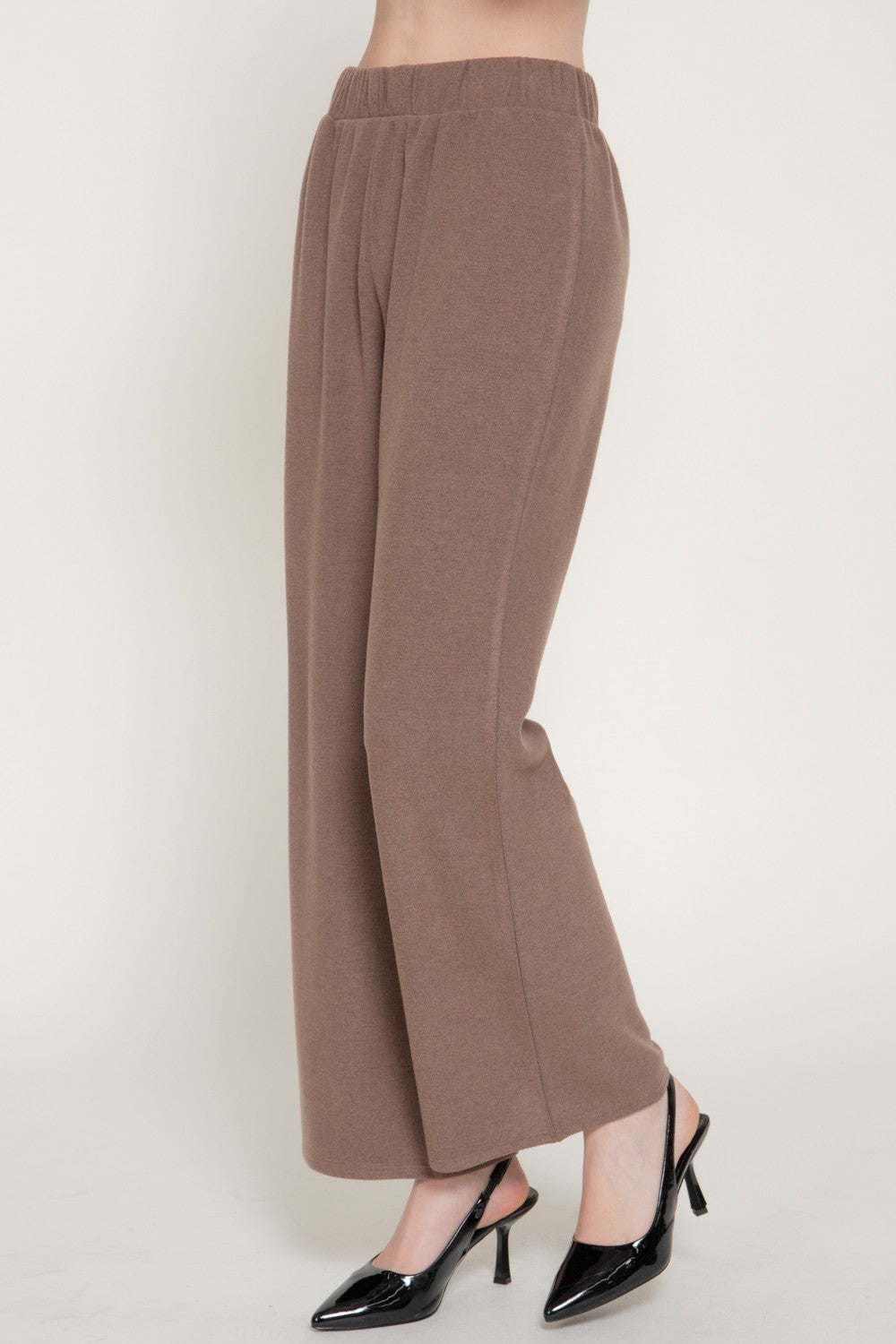 Elastic Waist Soft Knit Long Pants