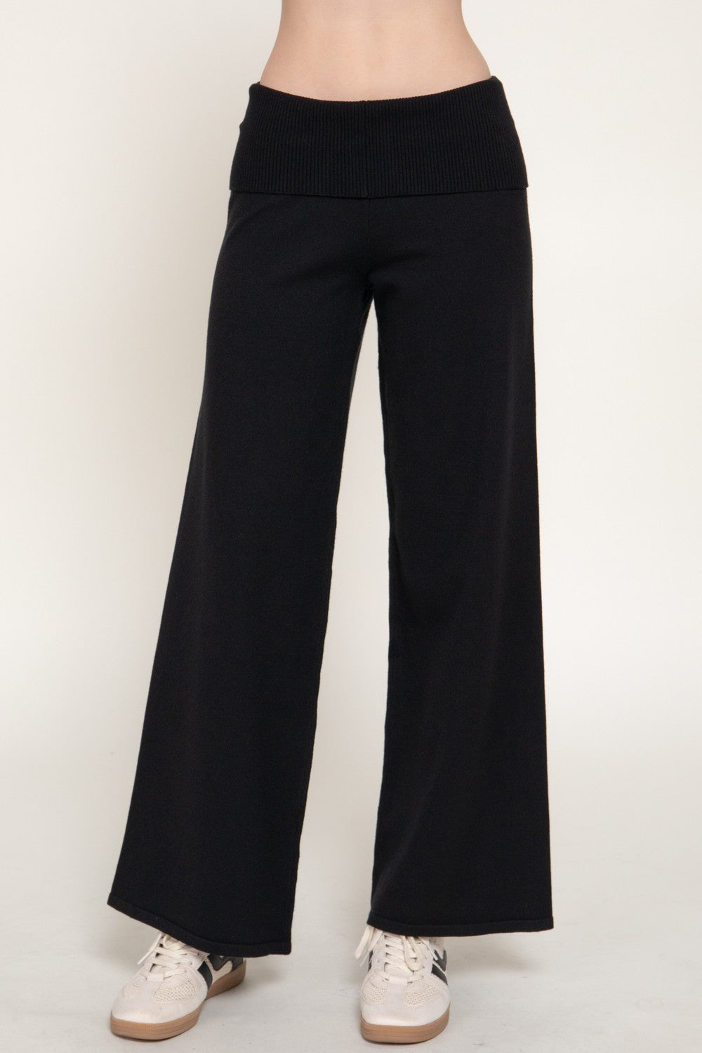Fold Over Waist Sweater Long Pants