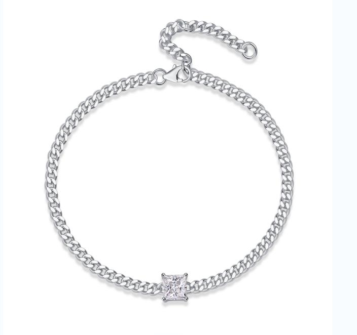 Square Sparkle Chain Bracelet
