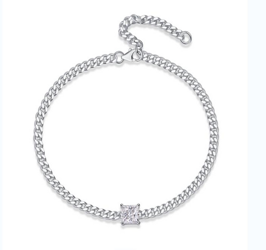 Square Sparkle Chain Bracelet