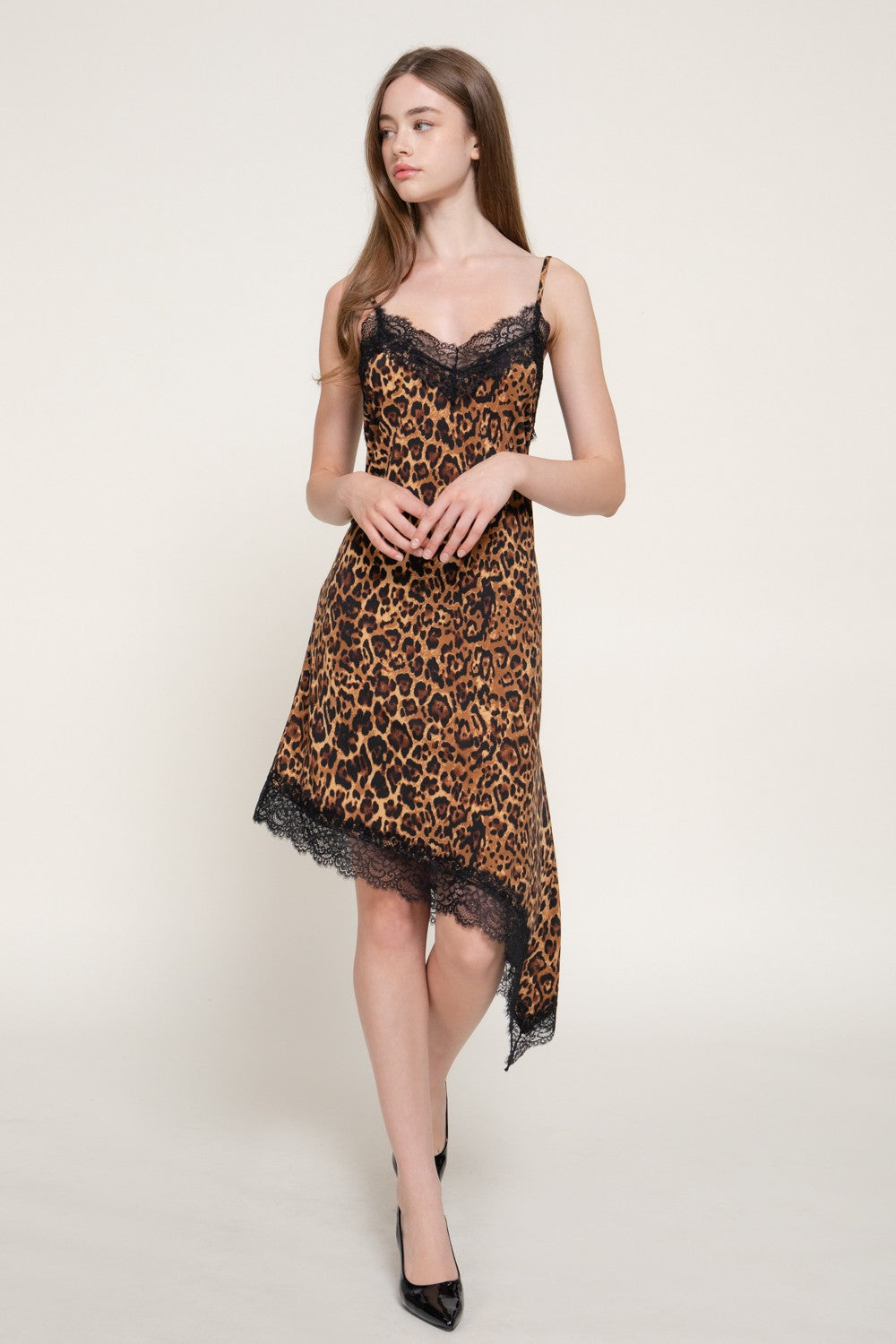 Animal Print Asymmetrical Knit Dress