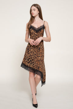 Animal Print Asymmetrical Knit Dress
