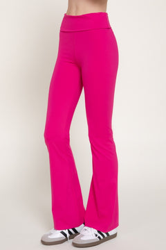 Waist Fold-over Flare Workout Leggings