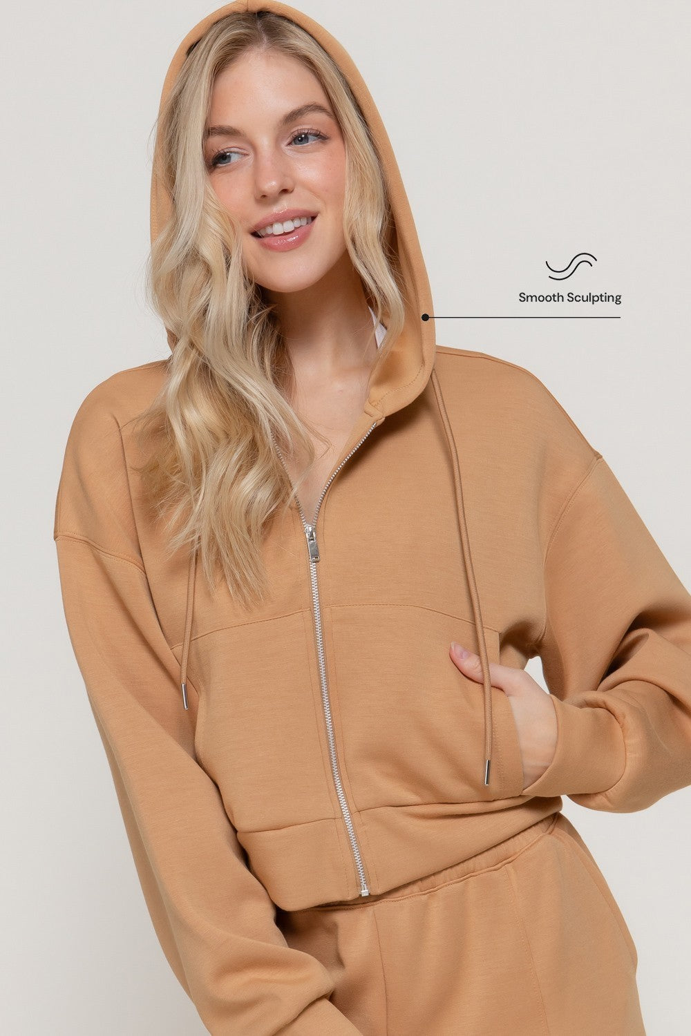Long Slv Soft Scuba Hoodie Jacket