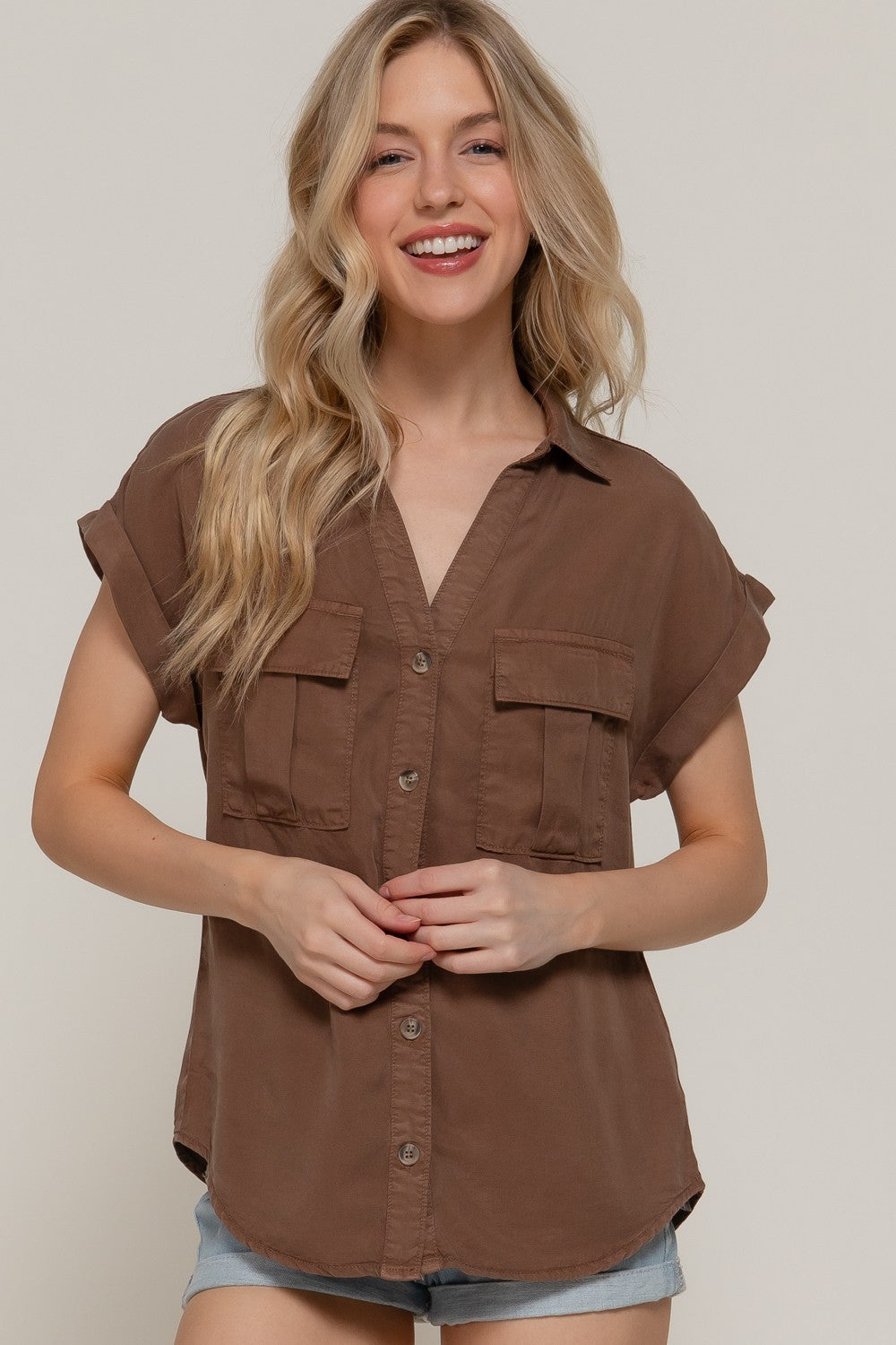 Dolman Short Slv Tencel Shirt